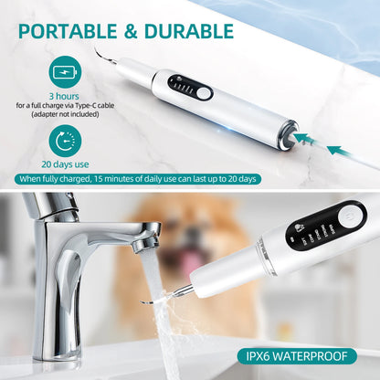 Pet Use Ultrasonic Tooth Cleaner Dog Cat Dental Scaler for Tartar Removal Teeth Cleaning Tool with Sonic Technolog